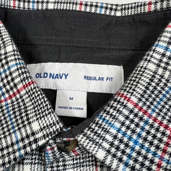 Old Navy Menswear Plaid Flannel Shirt Men’s Medium 100% Cotton - Picture 9 of 13